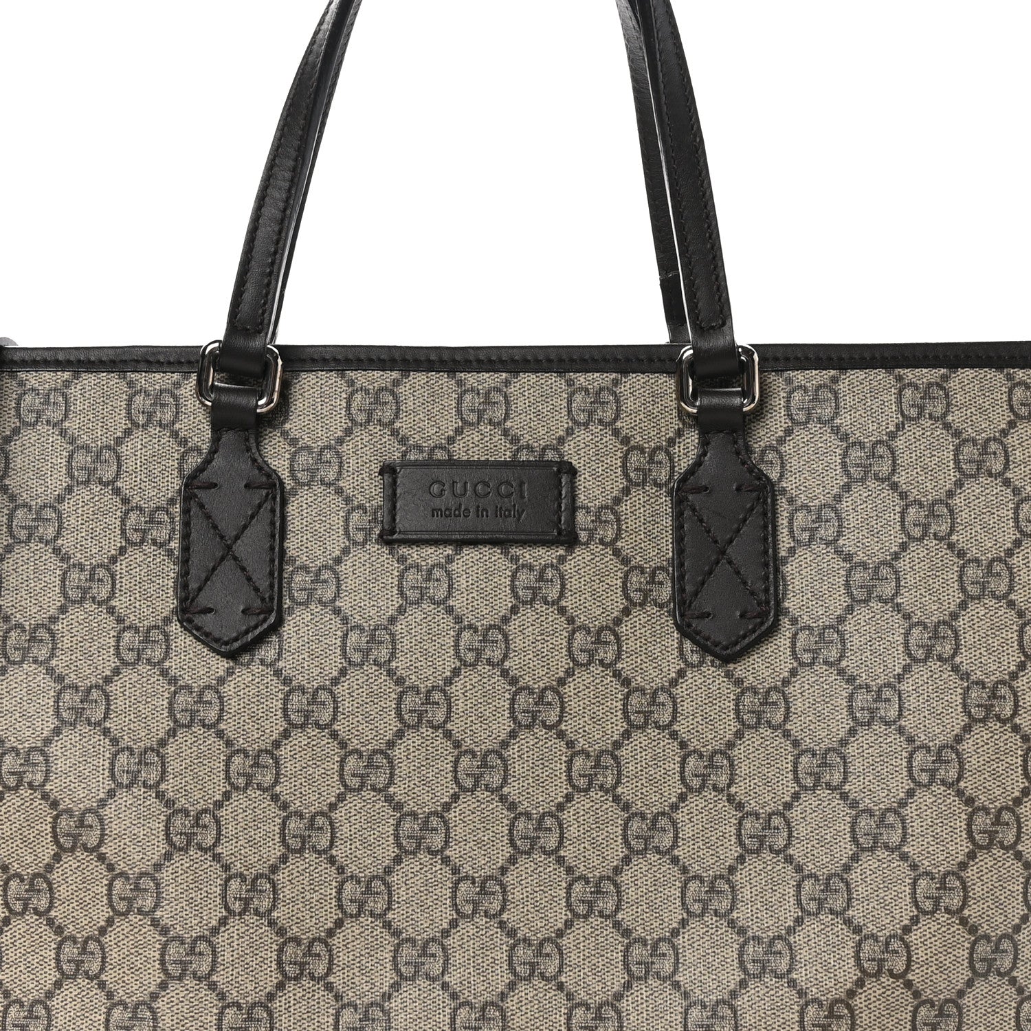 Gucci GG Supreme Monogram Medium Zippered Tote Dark Brown 8 of 10