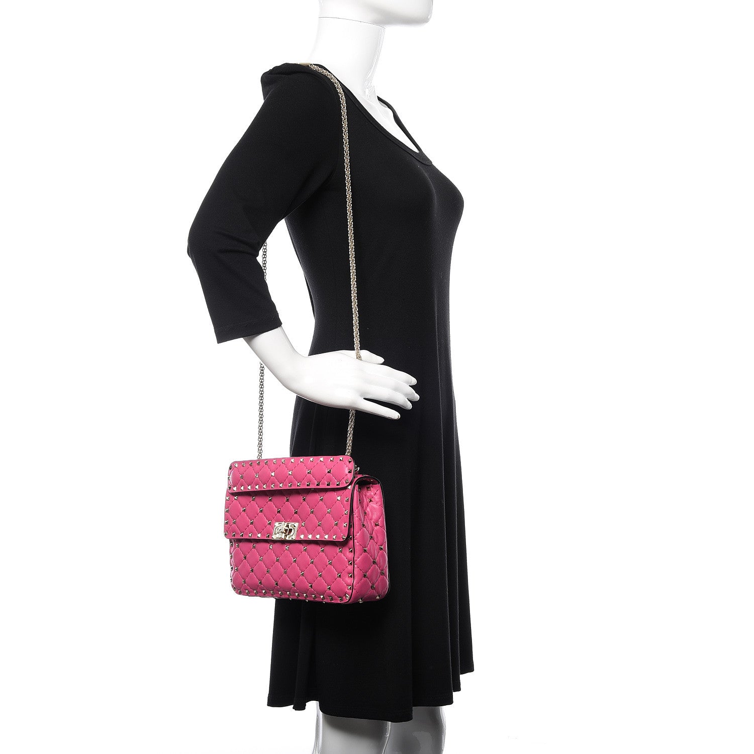 Valentino Garavani Nappa Medium Rockstud Spike Shoulder Bag Pink Orchid 2 of 12