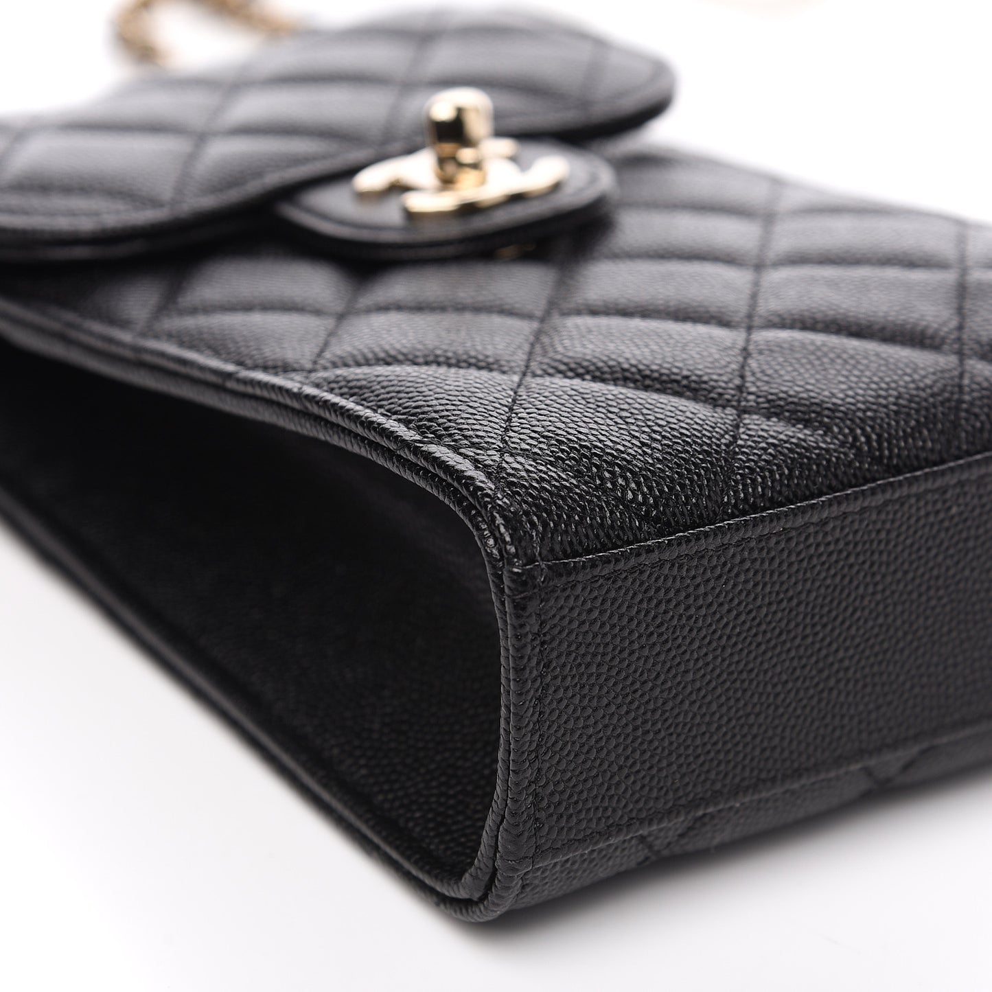 Caviar Quilted Classic Phone Holder Black