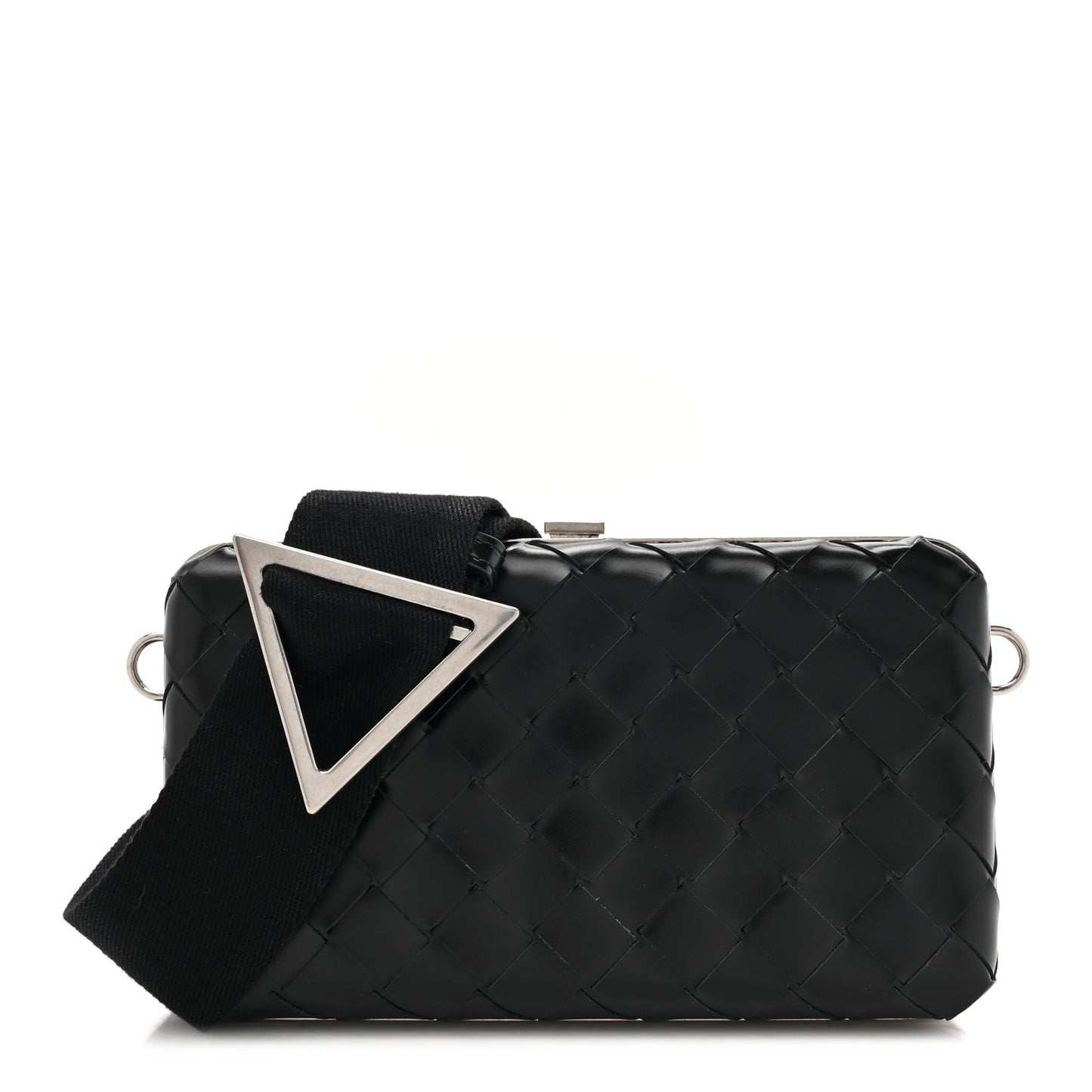 Spazzolato Intrecciato Mens Crossbody Messenger Case Black