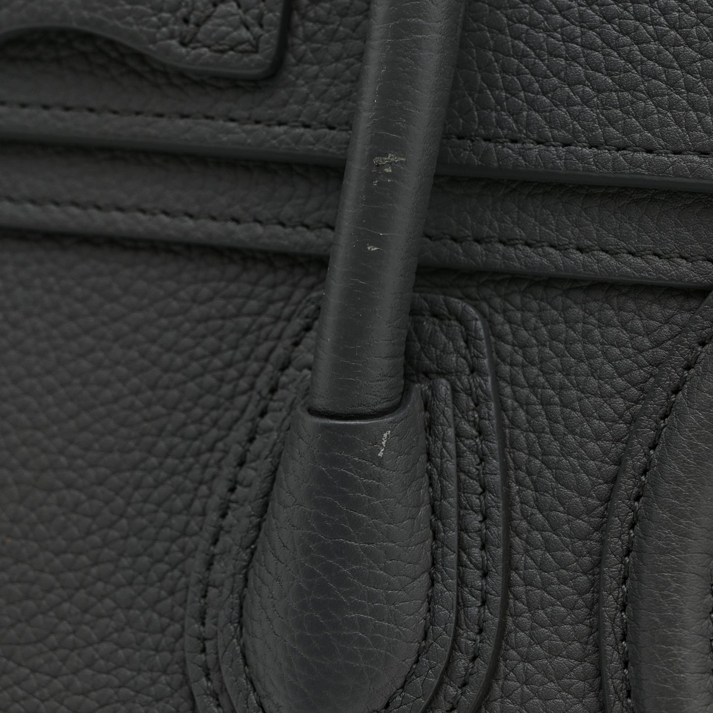 Drummed Calfskin Nano Luggage Kohl