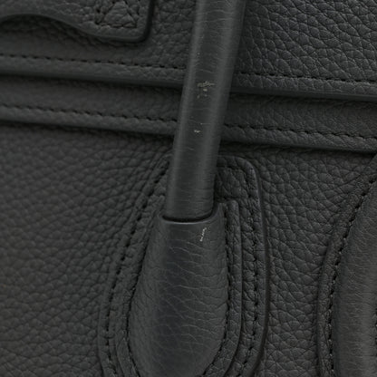 Celine Drummed Calfskin Nano Luggage Kohl 13 of 13