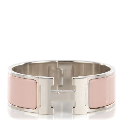 Hermes Enamel Wide Clic Clac H PM Bracelet Rose Poudre 1 of 5