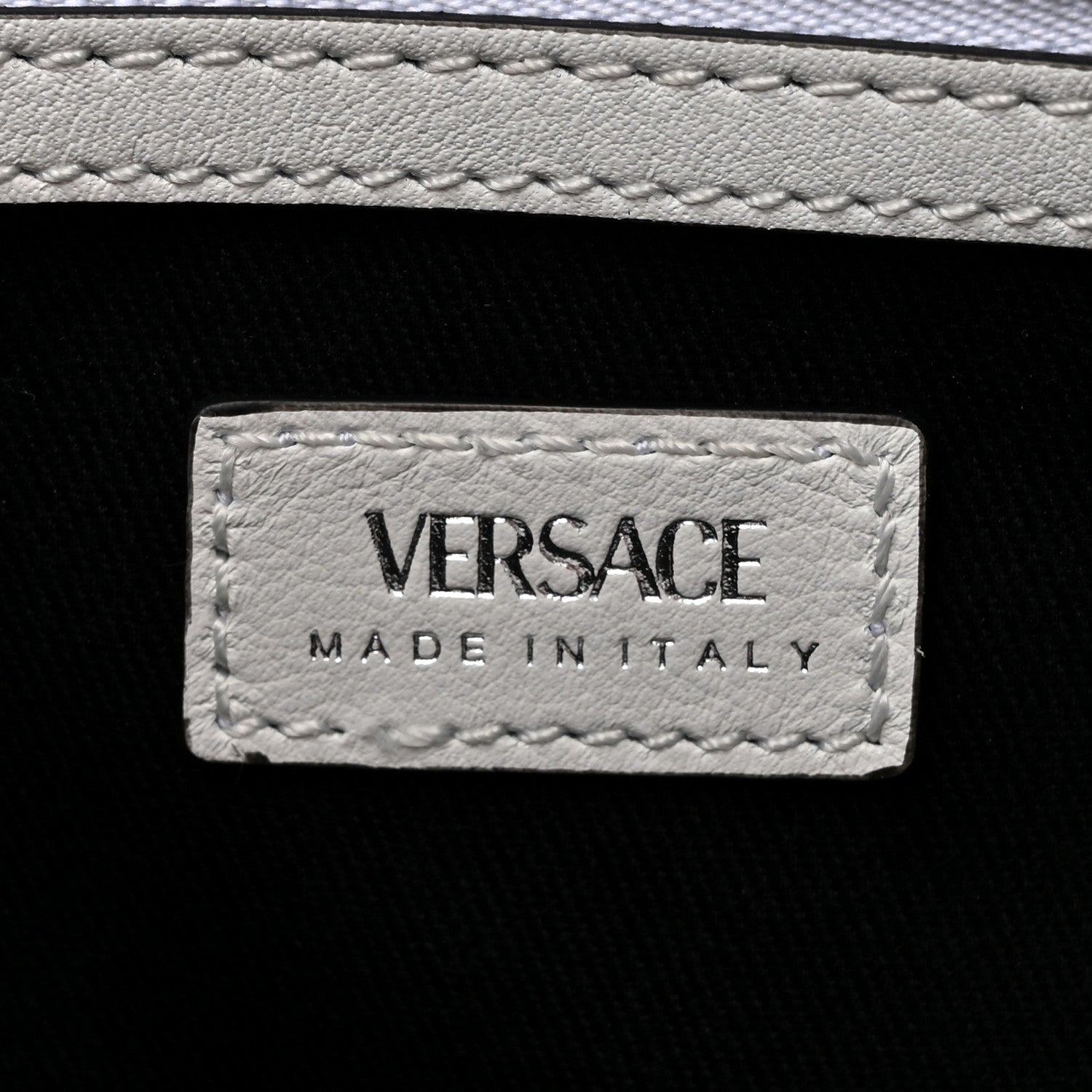 Versace Calfskin Medium Repeat Zip Hobo Optical White 6 of 9