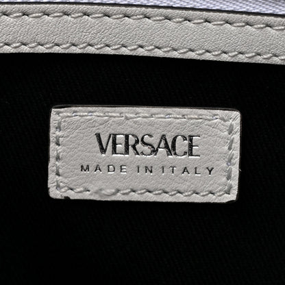 Versace Calfskin Medium Repeat Zip Hobo Optical White 6 of 9
