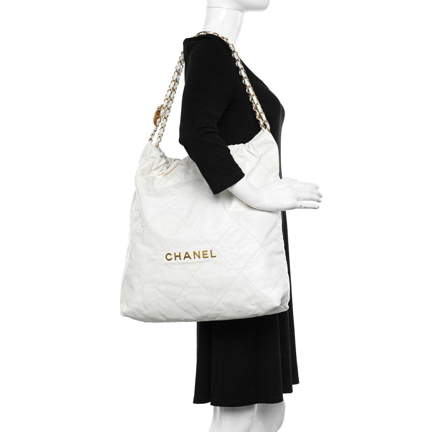 Chanel Shiny Calfskin Quilted Chanel 22 White 2 of 11
