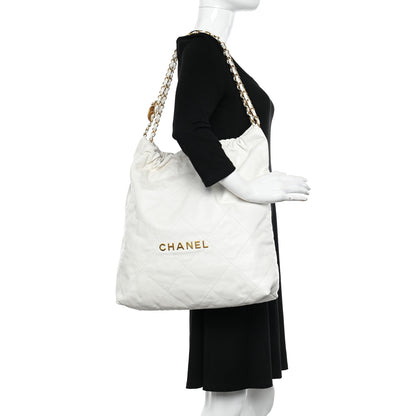 Chanel Shiny Calfskin Quilted Chanel 22 White 2 of 11