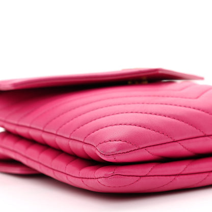 Saint Laurent Lambskin Quilted Double Flap Bag Pink 10 of 12