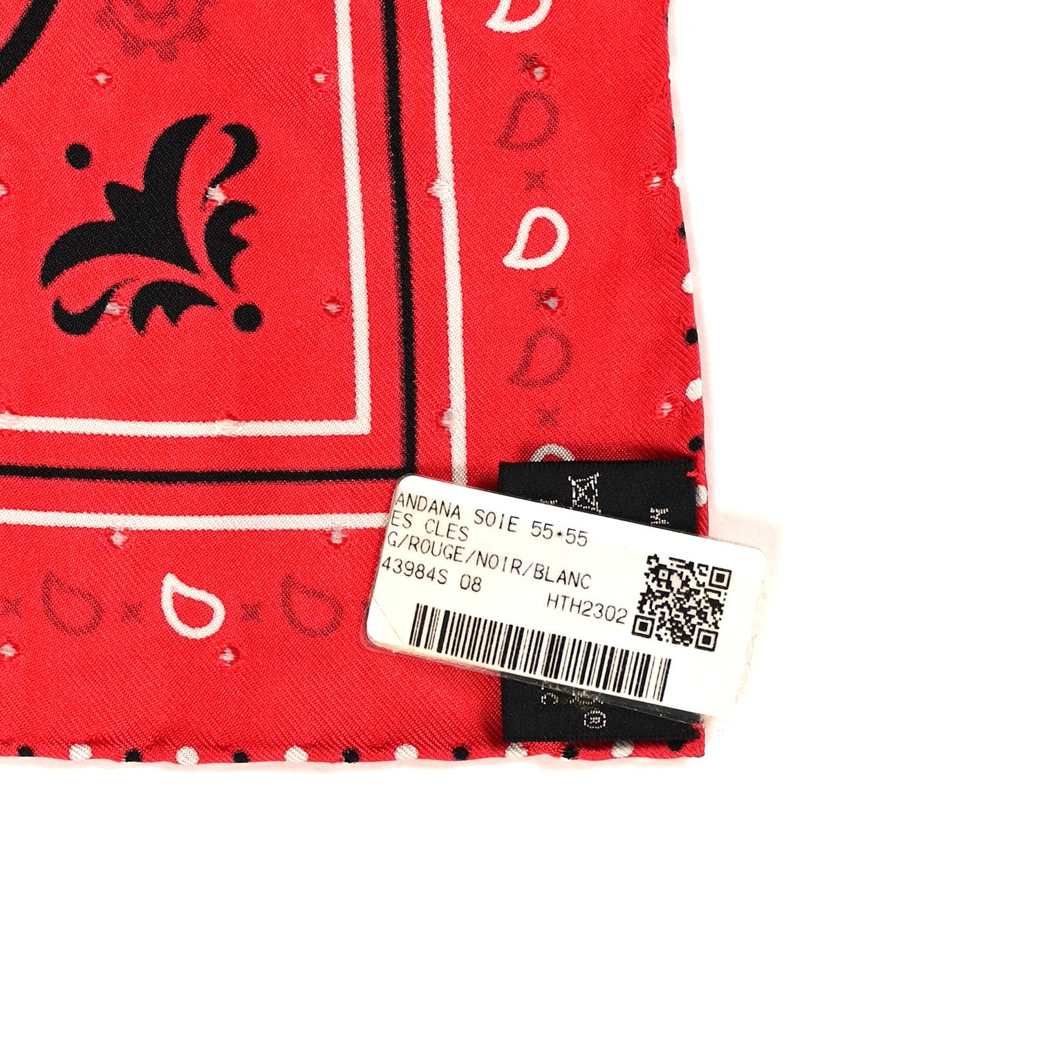 HERMES - エルメス Les Cles Bandana カーディガン Hermes Silk Les Cles Bandana Scarf 55 Rouge White Black 1714658
