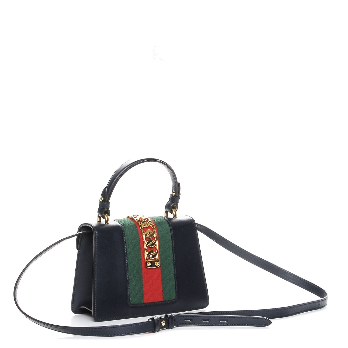 Calfskin Embroidered Mini Sylvie Top Handle Bag Blue