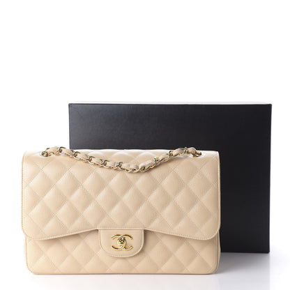 Chanel Caviar Quilted Jumbo Double Flap Beige Clair 11 of 11