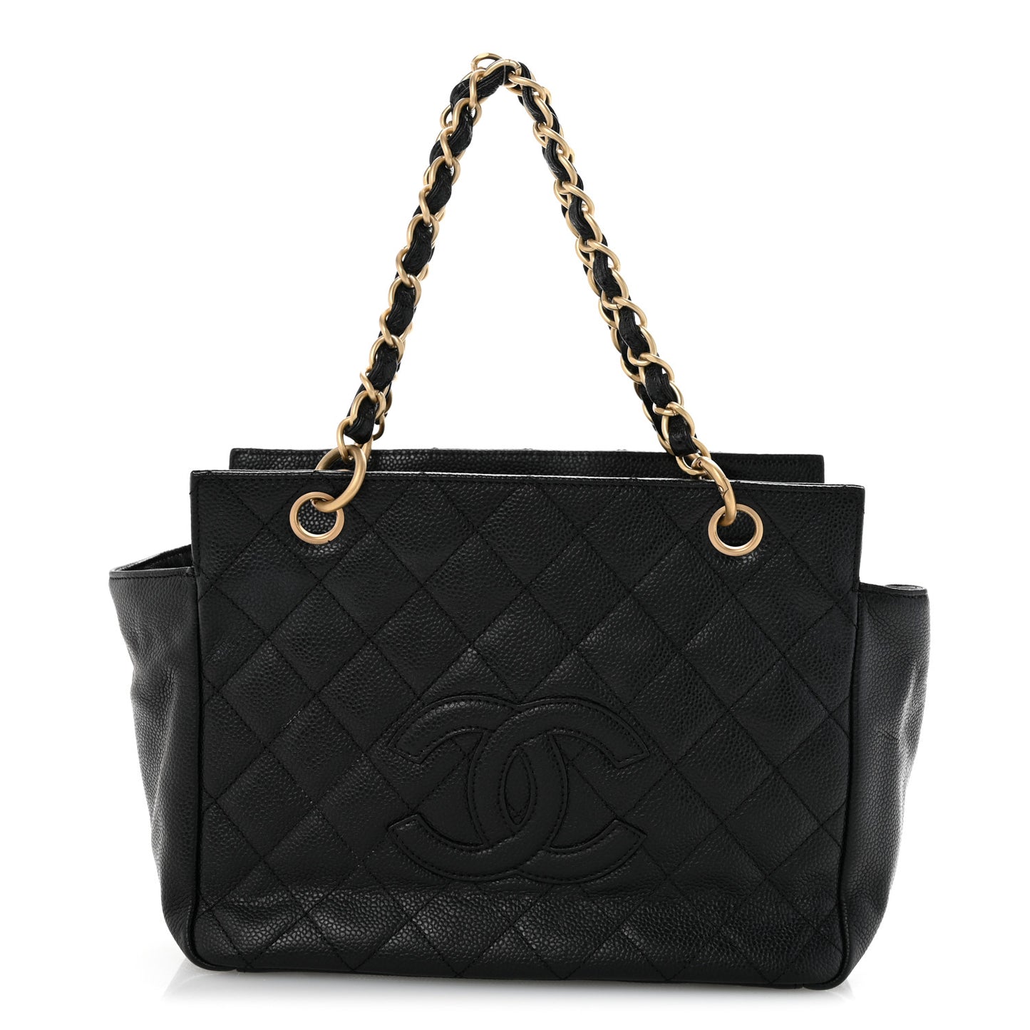 Caviar Quilted Petit Timeless Tote PTT Black