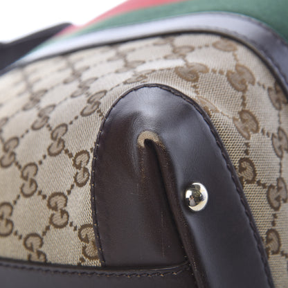 Gucci Monogram Vintage Web Medium Hobo Dark Brown 11 of 12