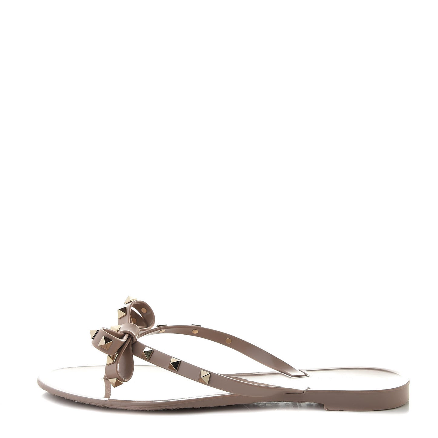 PVC Jelly Rockstud Bow Thong Sandals 41 Poudre