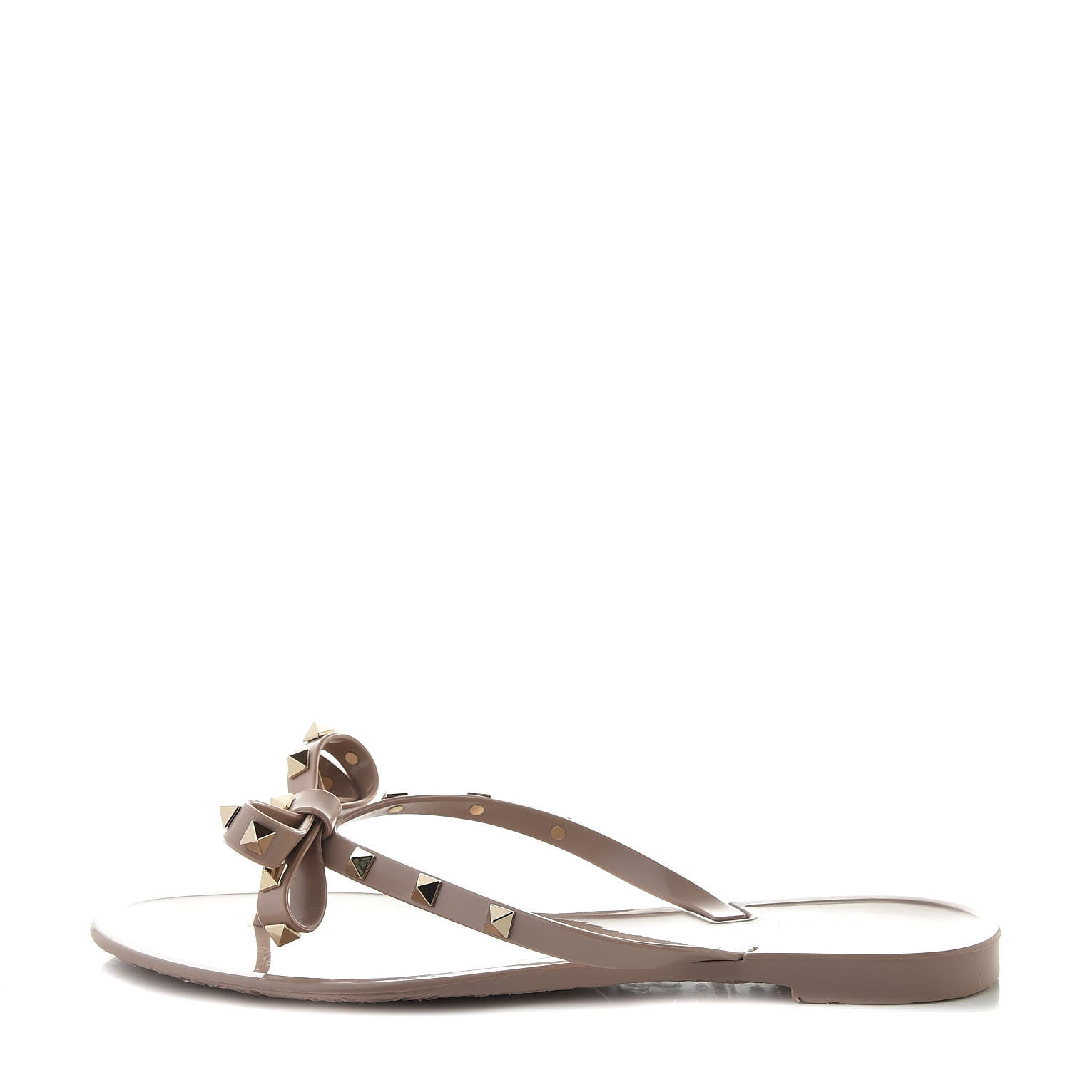 Valentino Garavani PVC Jelly Rockstud Bow Thong Sandals 41 Poudre 1 of 10