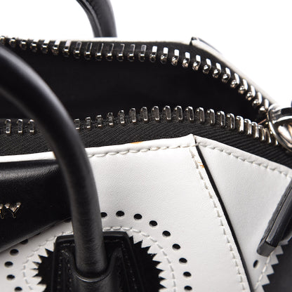 Givenchy Calfskin Brogue Mini Antigona Black White 10 of 11