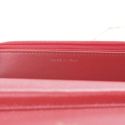 Chanel Caviar Quilted Wallet on Chain WOC Red 7 of 12