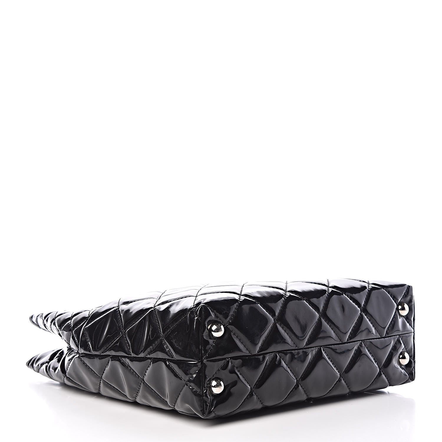 Chanel Vinyl Quilted In The Business North South Tote Black 4 of 9