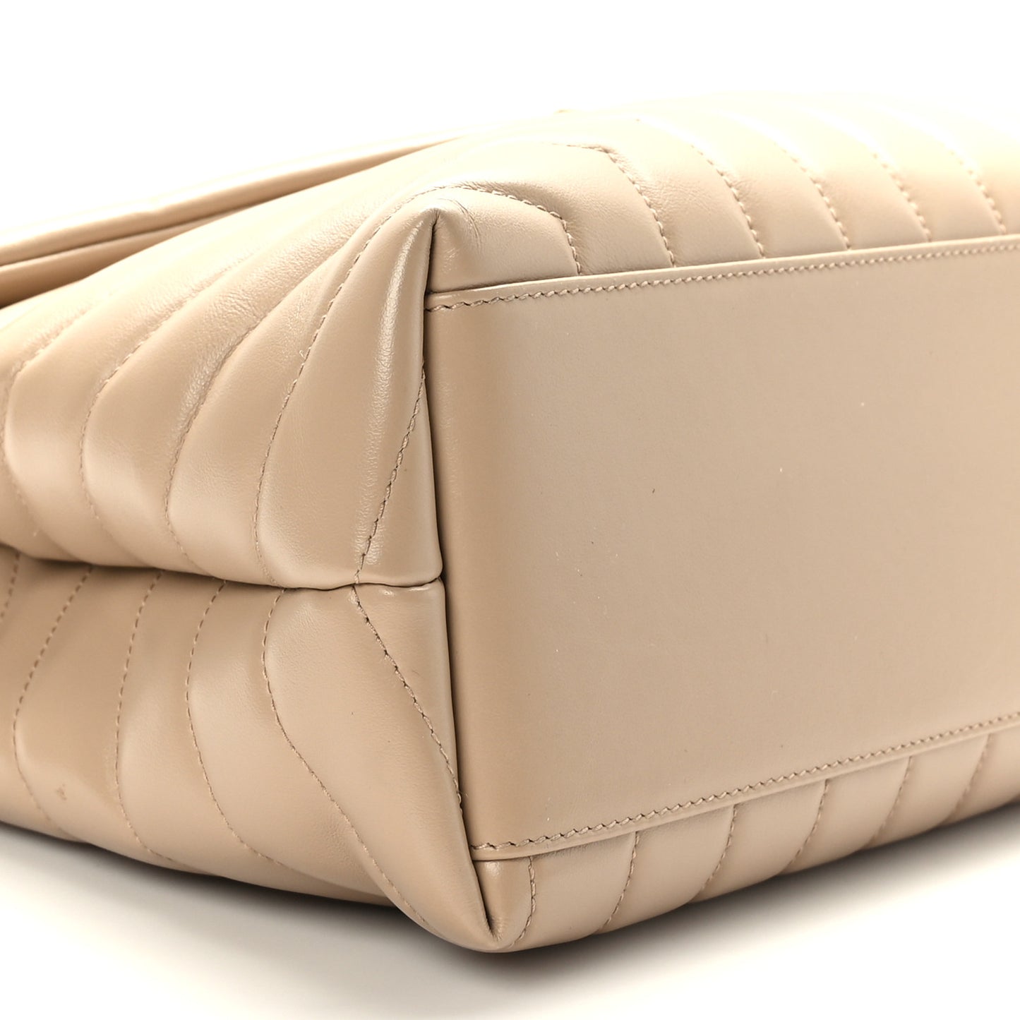 Calfskin Y Quilted Monogram Medium Loulou Chain Satchel Dark Beige