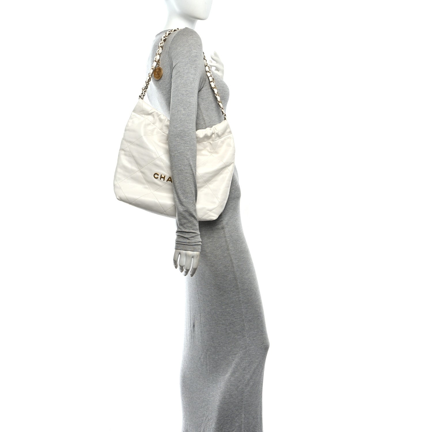 Chanel Shiny Calfskin Quilted Small Chanel 22 White 2 of 10