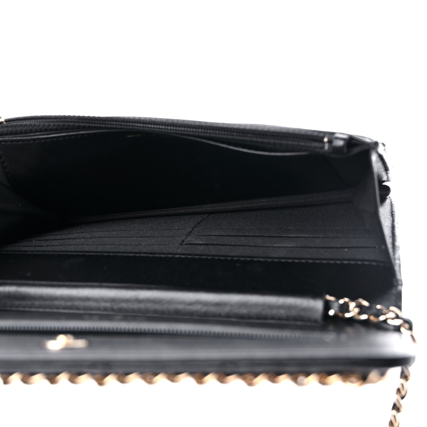 Chanel Lambskin Quilted Chain Around Wallet On Chain WOC Black 5 of 15