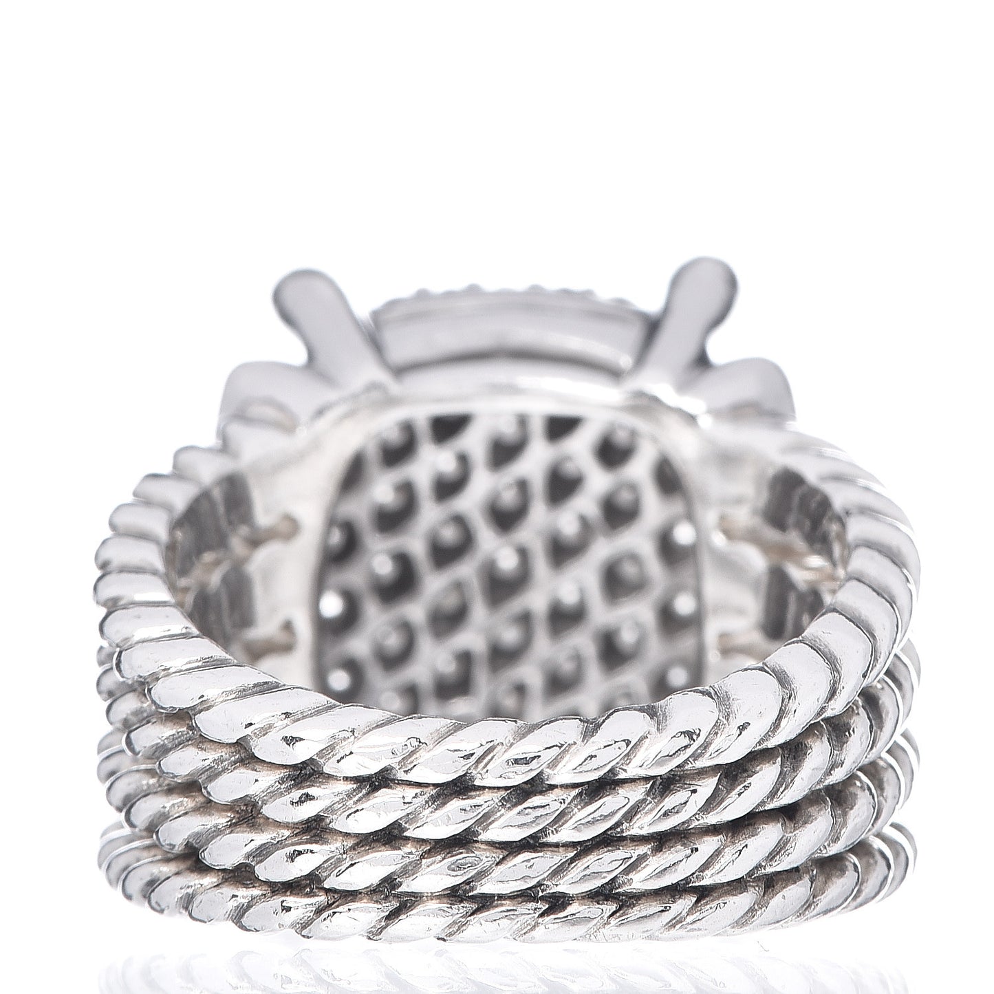 Sterling Silver Diamond 16mm Wheaton Ring 53 6.5