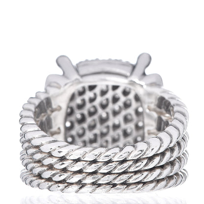 David Yurman Sterling Silver Diamond 16mm Wheaton Ring 53 6.5 4 of 5