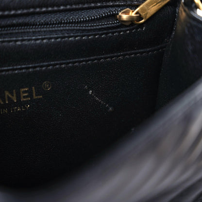 Chanel Lambskin Chevron Quilted Mini Square Flap Black 12 of 14