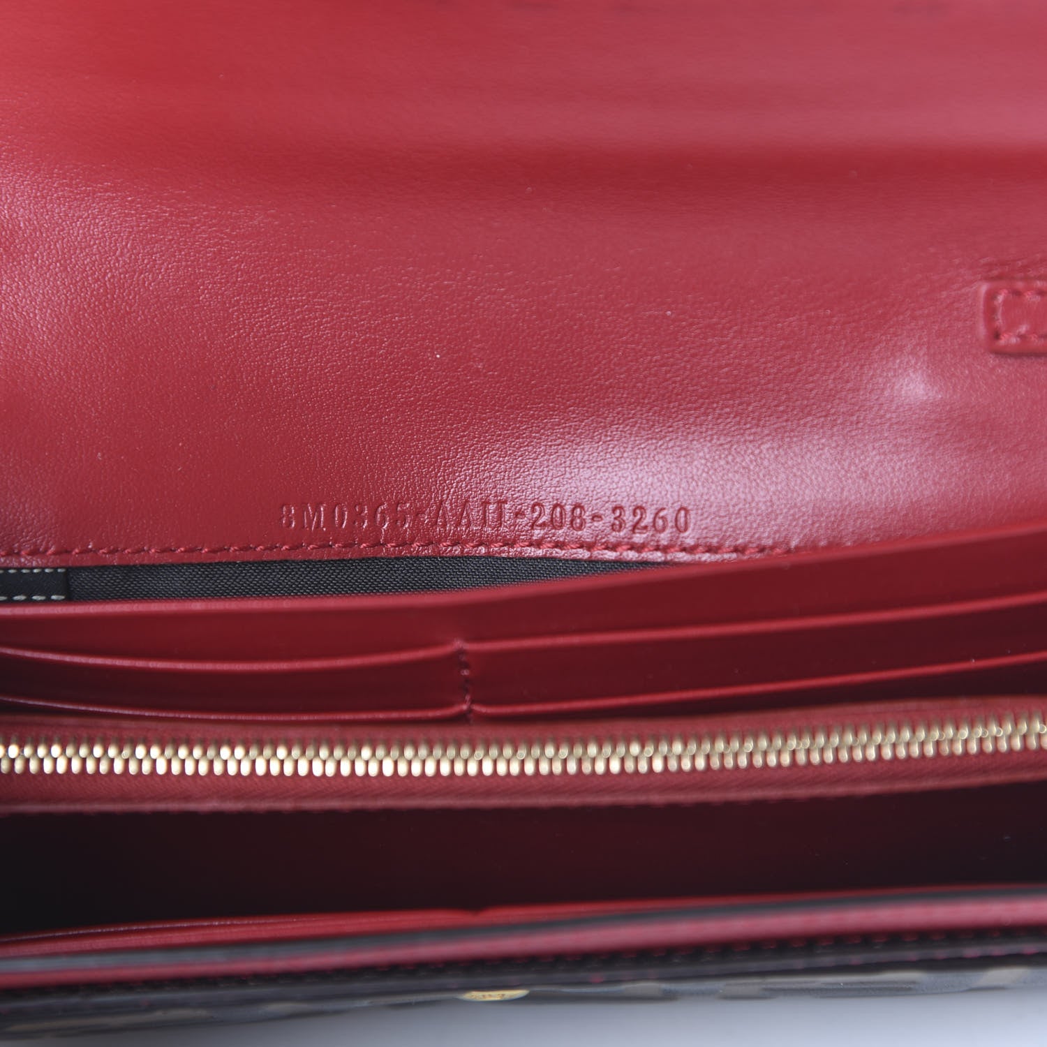 Fendi Vitello Cruise F is Fendi Bi-Color FF 1974 Embossed Continental Envelope Wallet On Chain Maya Black Fragola 8 of 11