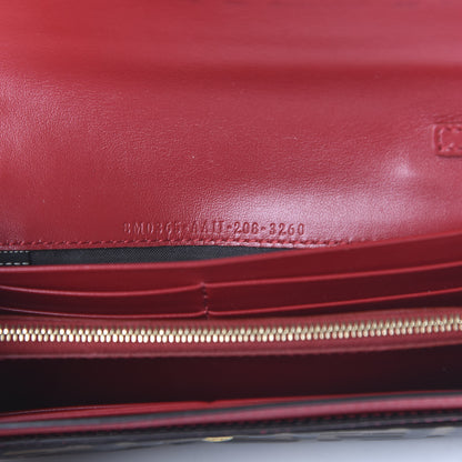 Fendi Vitello Cruise F is Fendi Bi-Color FF 1974 Embossed Continental Envelope Wallet On Chain Maya Black Fragola 8 of 11