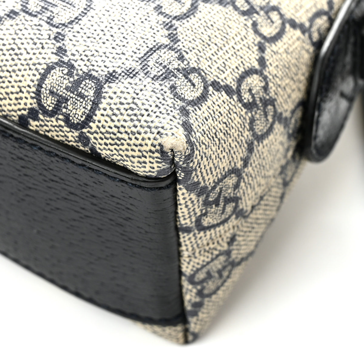 Gucci GG Supreme Monogram Textured Dollar Calfskin Web Small Ophidia Dome Shoulder Bag Beige Blue 11 of 14