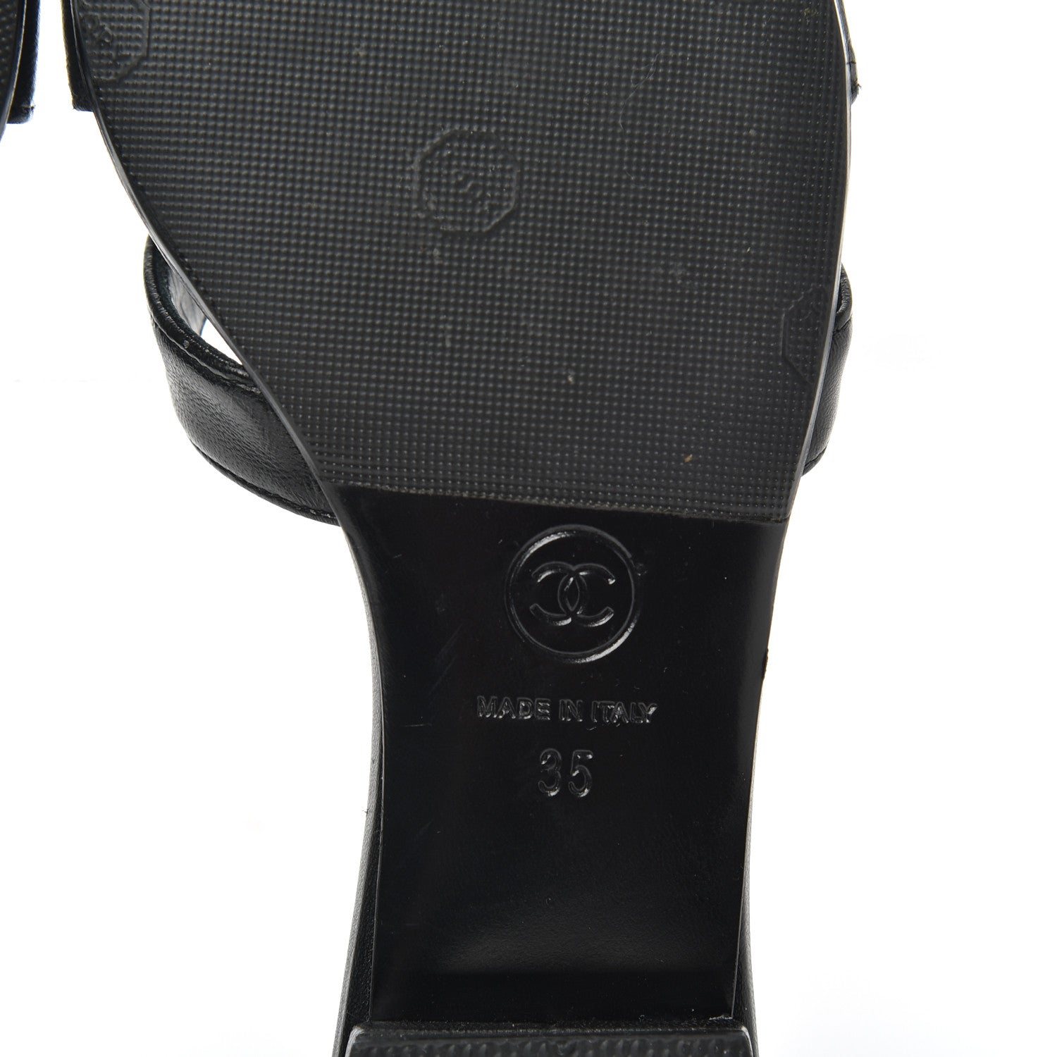 Chanel Lambskin Camellia Sandal Mules 35 Black 6 of 14