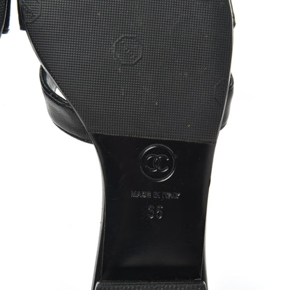 Chanel Lambskin Camellia Sandal Mules 35 Black 6 of 14