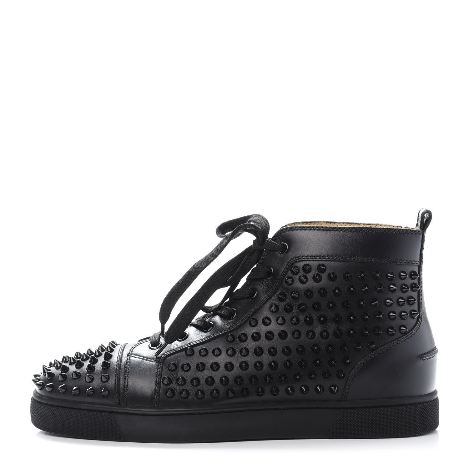 Christian Louboutin Calfskin Mens Louis Spikes Flat Sneakers 43 Black 1 of 8