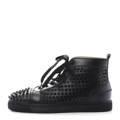 Christian Louboutin Calfskin Mens Louis Spikes Flat Sneakers 43 Black 1 of 8