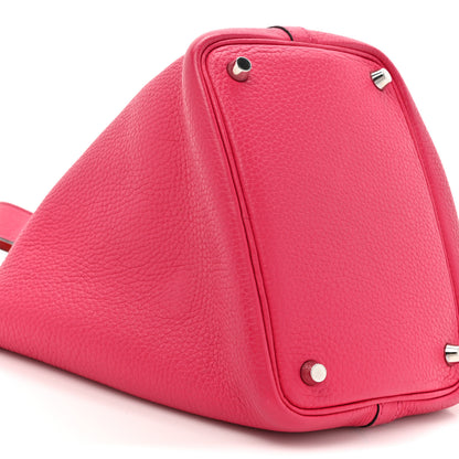 Hermes Taurillon Clemence Swift Eclat Picotin Lock 18 PM Rose Mexico Rouge De Coeur 10 of 13