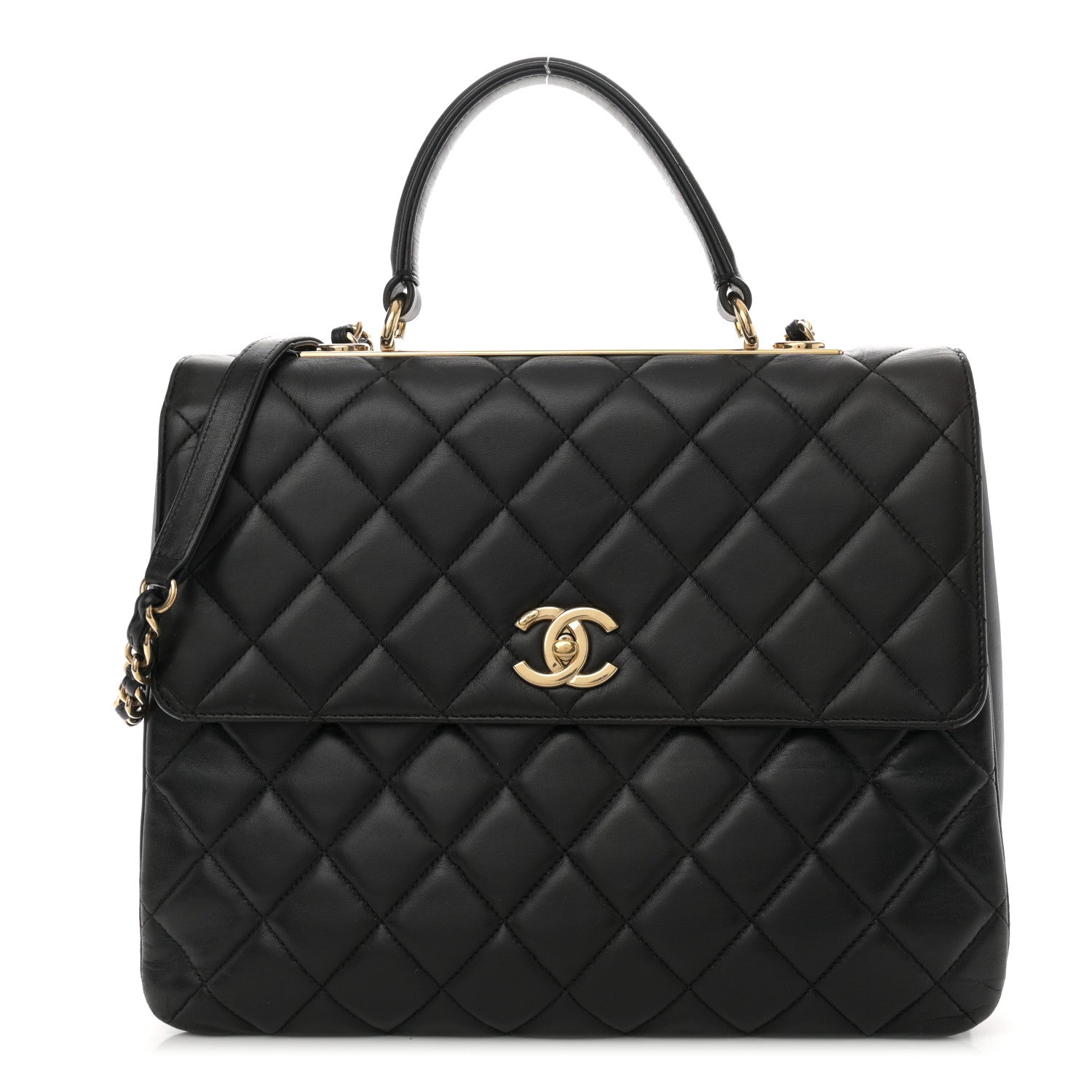 Chanel Lambskin Quilted Large Trendy CC Dual Handle Flap Bag Black 1 of 16