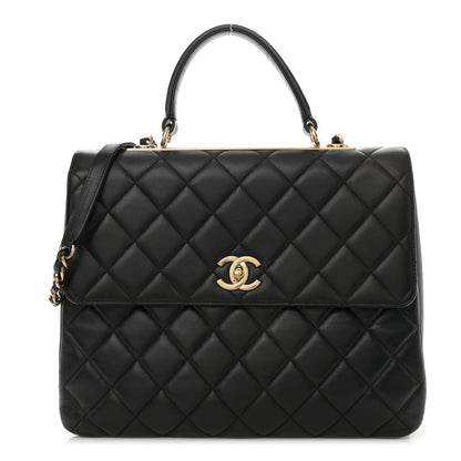 Chanel Lambskin Quilted Large Trendy CC Dual Handle Flap Bag Black 1 of 16