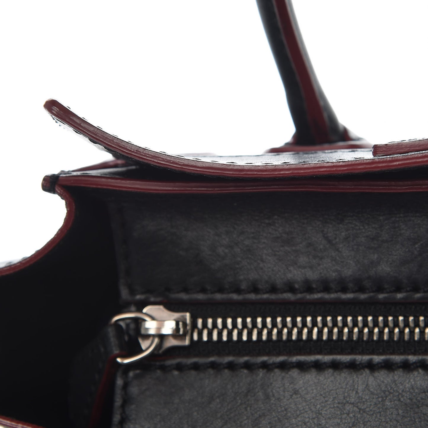 Smooth Calfskin Nano Luggage Black Red