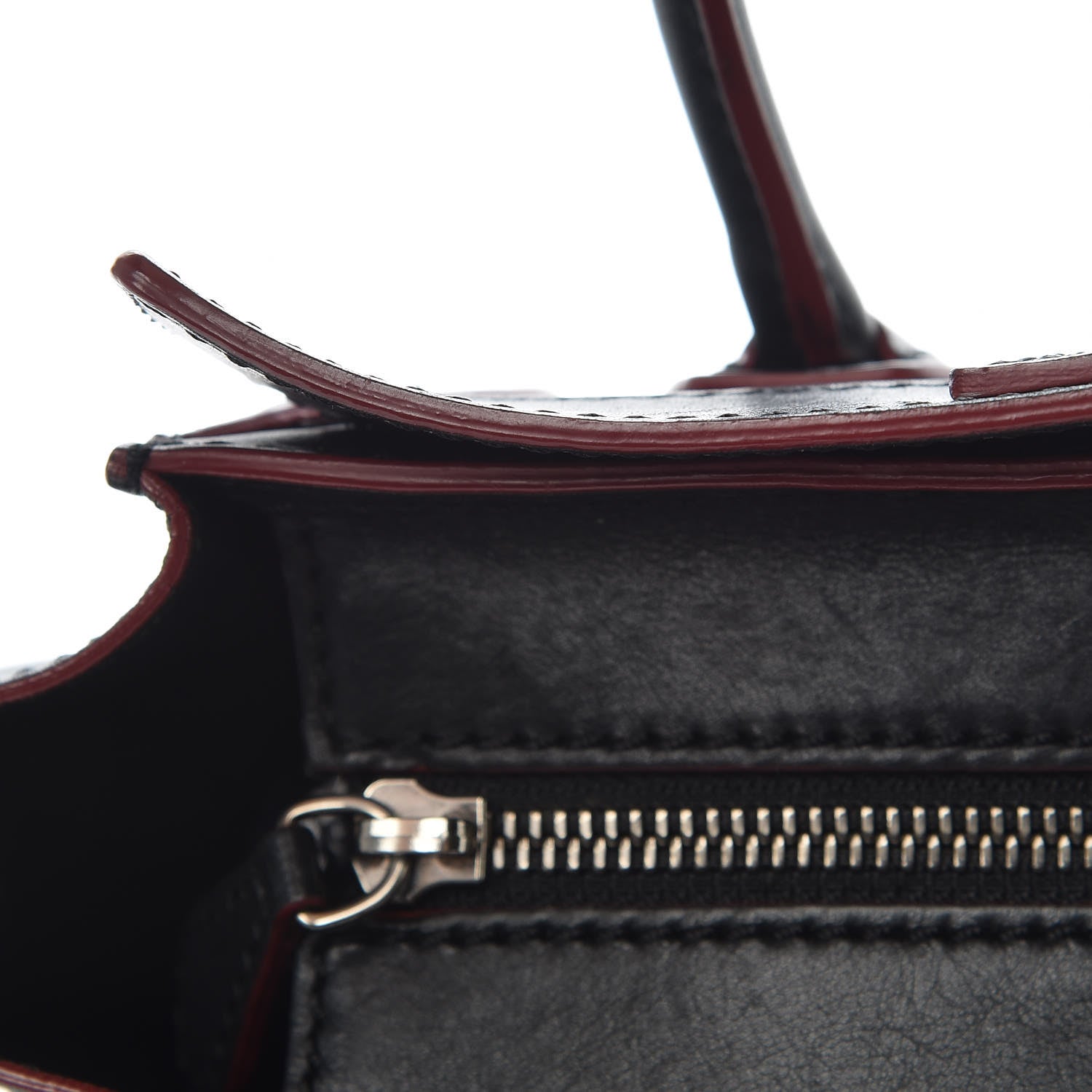 Celine Smooth Calfskin Nano Luggage Black Red 12 of 16