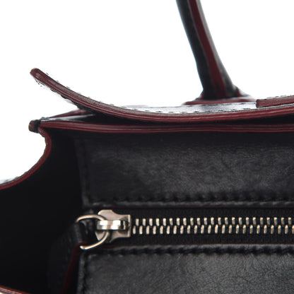 Celine Smooth Calfskin Nano Luggage Black Red 12 of 16