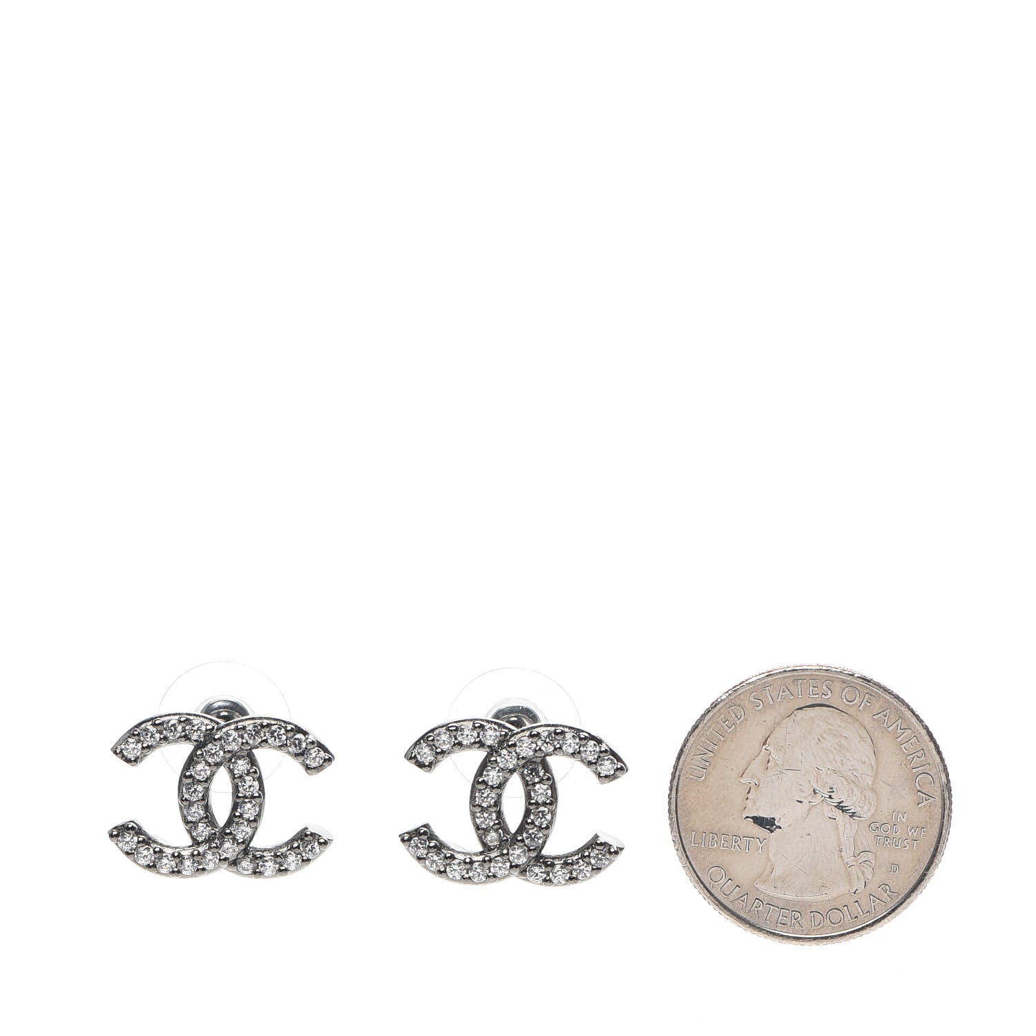 Chanel Ruthenium Crystal CC Earrings 2 of 6