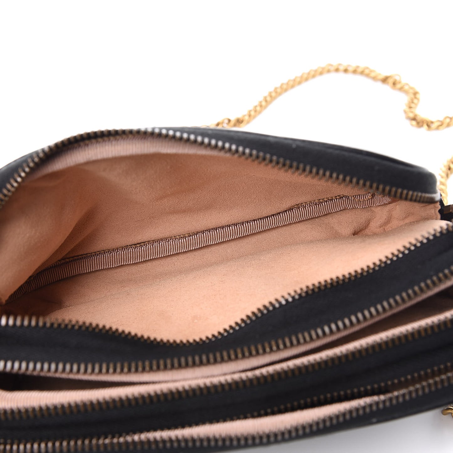 Calfskin Matelasse Mini GG Marmont Chain Crossbody Bag Black