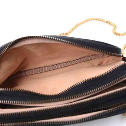 Gucci Calfskin Matelasse Mini GG Marmont Chain Crossbody Bag Black 5 of 13