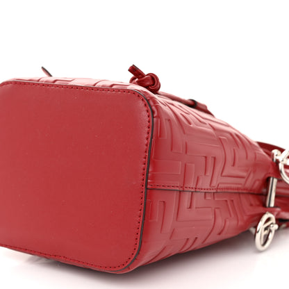 Fendi Vitello Liberty F is Fendi FF 1974 Embossed Mini Mon Tresor Bucket Bag Fragola 10 of 11