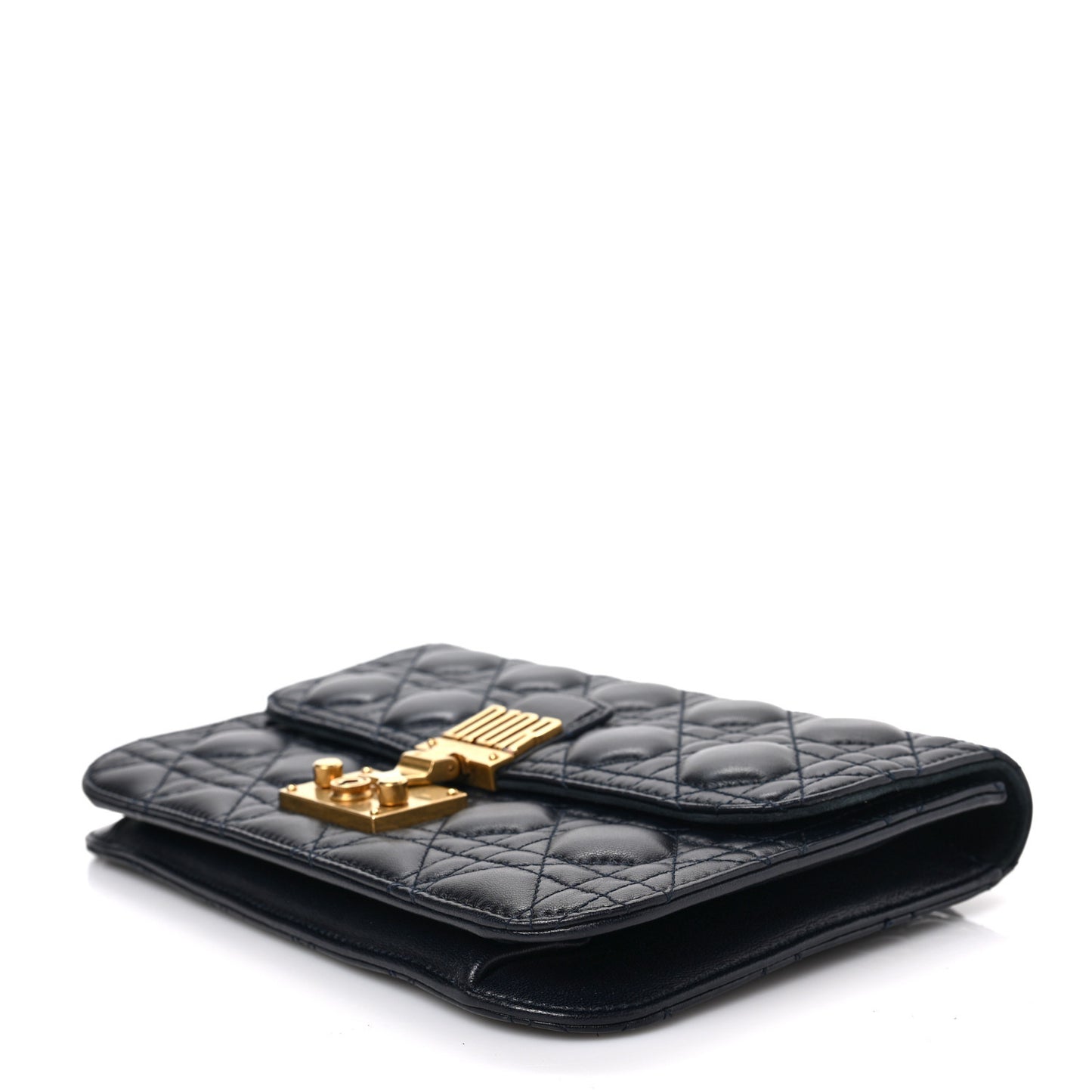 Lambskin Cannage Large Dioraddict Flap Bag Indigo Blue