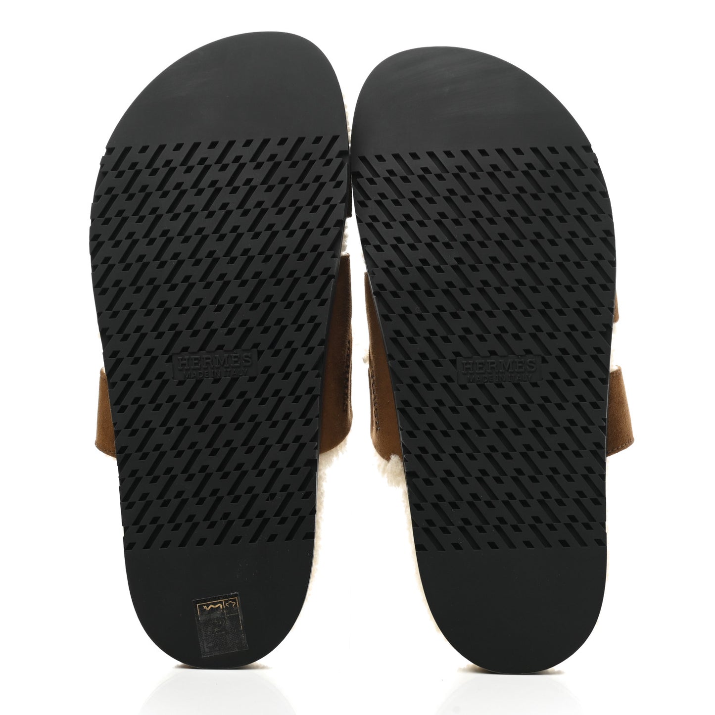 Suede Goatskin Woolskin Womens Chypre Sandals 40 Brun Fume Ecru