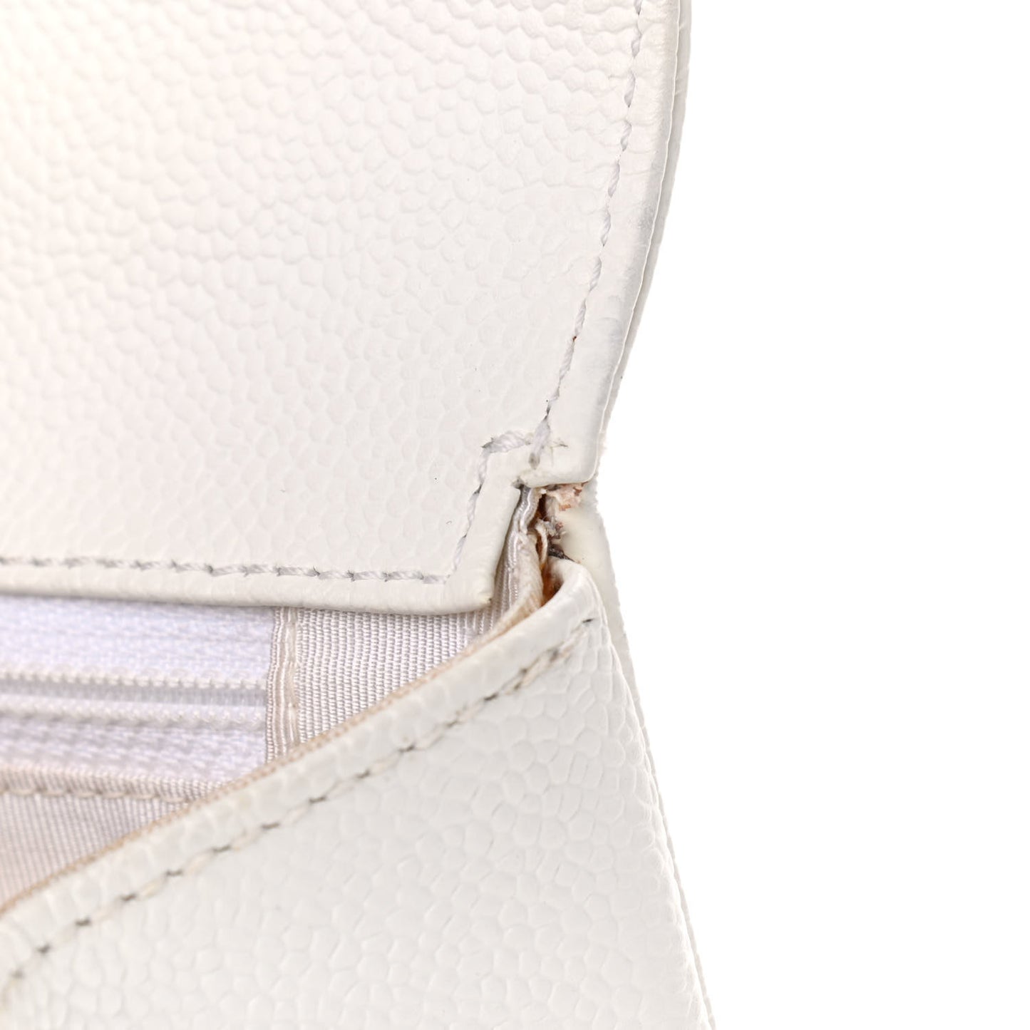 Caviar Kelly Flap Bag White