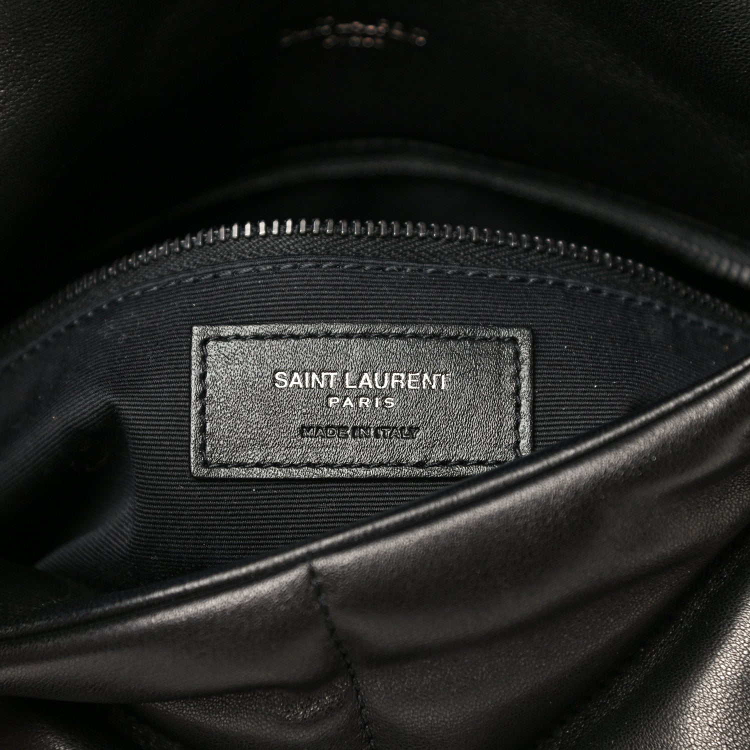 Saint Laurent Lambskin Quilted Small Loulou Puffer Monogram Chain Satchel Black 6 of 14