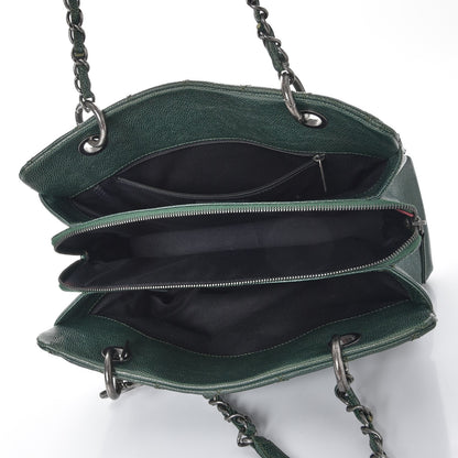 Chanel Caviar Chic Shopping Tote Dark Green 5 of 12